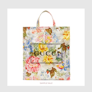 GUCCI プリント フローラル ミディアム トートバッグ