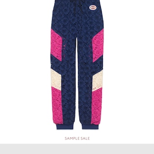 Floral lace track bottoms
