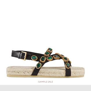 Espadrilles en gros-grain avec cristaux
