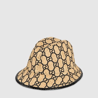 GG fedora hat with snakeskin