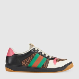 Baskets Screener à imprimé léopard pour homme - en exclusivité sur gucci.com