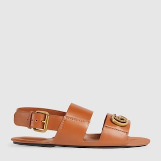 Sandalia de piel con Doble G para hombre