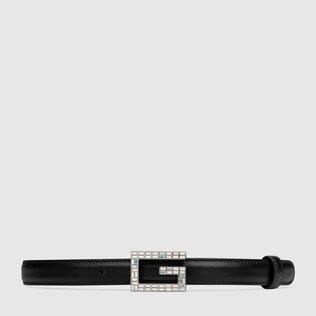 Cintura in pelle con fibbia G Quadro