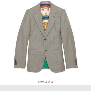 Veste en laine à imprimé pied-de-poule