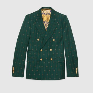 Veste en laine avec bande GG
