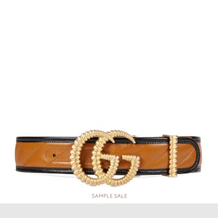 Ceinture à boucle Double G en dentelle