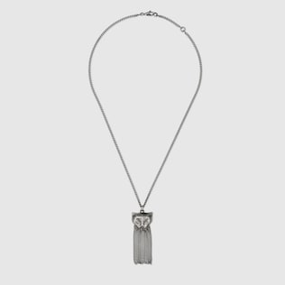 Collana Gucci Garden in argento con gatto
