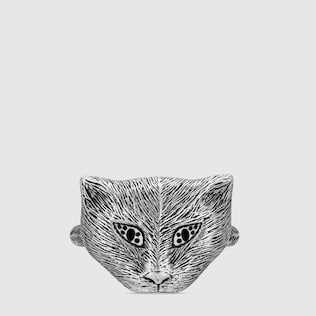 Bague en argent Gucci Garden avec chat