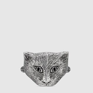 Gucci Garden silver cat ring
