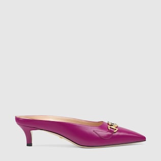 Mule Gucci Zumi de piel