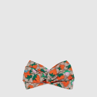 GG headband with Gucci Strawberry print