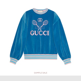 Pullover mit Gucci Tennis-Stickerei