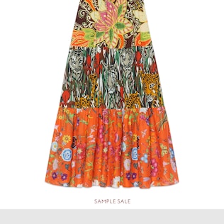 Patchwork print skirt