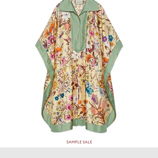 Caftan en soie à imprimé Flora