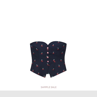 Cherry fil coupé wool bustier