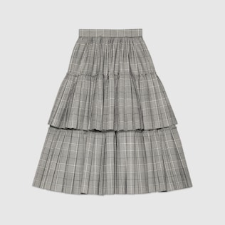 Prince of Wales check wool skirt