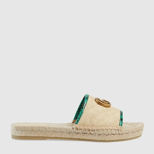 Espadrilles en paille avec Double G