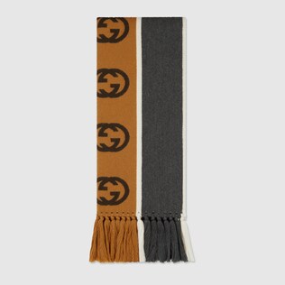 Scarf with Interlocking G stripe