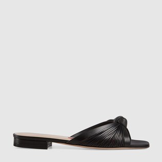 Leather slide sandal