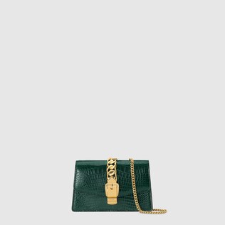 Exclusive Sylvie crocodile super mini bag