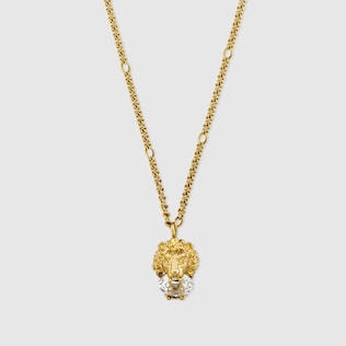 Collana testa di leone con cristallo