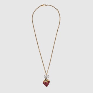 Necklace with strawberry pendant