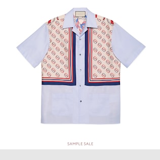 Camicia da bowling in cotone Oxford e seta