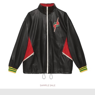 Blouson aviateur en cuir avec GG Blade