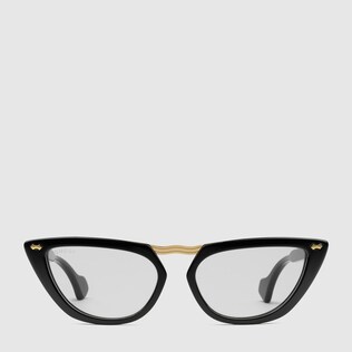 Cat-eye acetate glasses