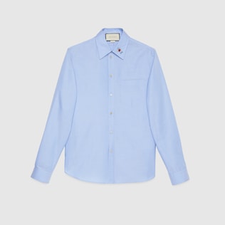 Oxford shirt with embroidered collar