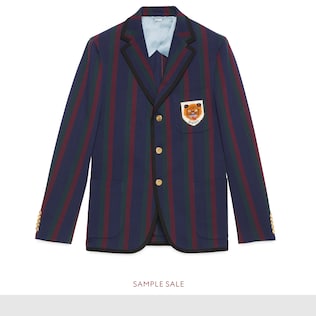 Striped cotton jacket with patch