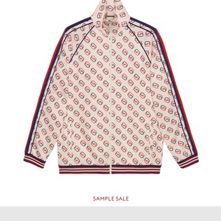 Oversize printed jersey jacket