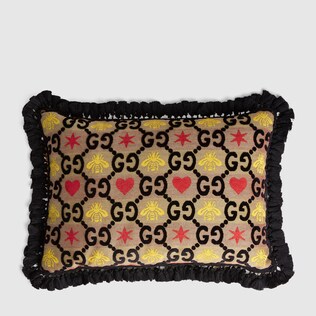 Rechteckiges Kissen aus GG Jacquard
