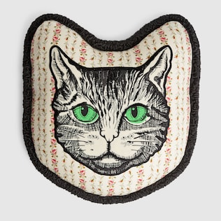 Mystic Cat embroidered cushion