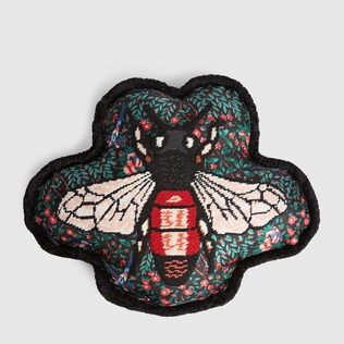 Bee embroidered cushion