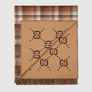 GG and check throw blanket