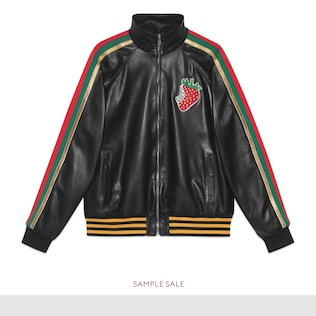 Blouson aviateur imprimé Gucci Strawberry
