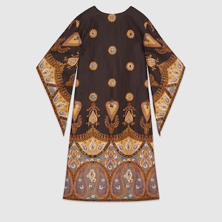 Canvas kaftan with paisley print