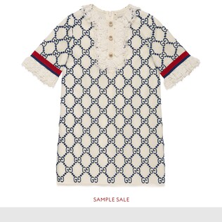 Vestido Infantil de Tul Bordado con GG