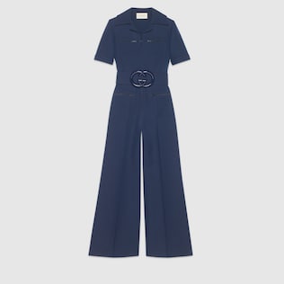 Overall aus Wolle und Seide mit Gürtel