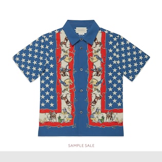 Children's printed poplin shirt