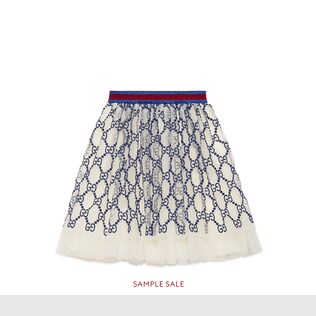 Children's GG embroidered tulle skirt