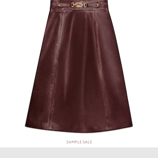Leather skirt with Interlocking G detail