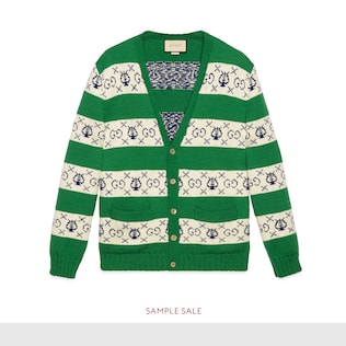 GG lyre striped jacquard cardigan
