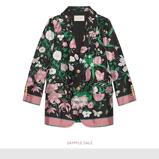 Veste en soie à imprimé Flora