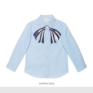 Children's cotton shirt with bow