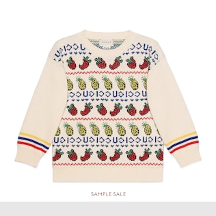 Kinder-Strickpullover mit Gucci Schriftzug