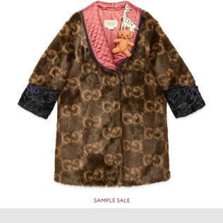 Cappotto in eco pelliccia GG