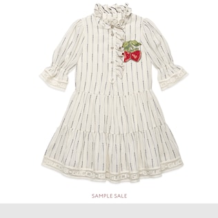 Vestido infantil a rayas de jacquard Gucci