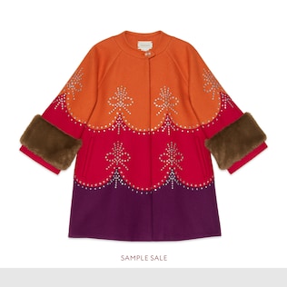 Children's wool coat with crystals